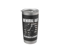 Memorial Day Remember and Honor Patriotic US Flag Bicchiere termico in acciaio inox doppia parete