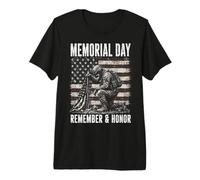 Memorial Day Remember And Honor Patriotic US Flag Maglietta Premium