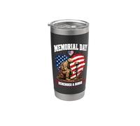 Memorial Day Remember Honor Fallen Soldier Patriotic America Bicchiere termico in acciaio inox doppia parete