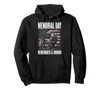 Memorial Day Remember Honor Fallen Soldier Patriotic America Felpa con Cappuccio