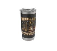 Memorial Day Remember Our Fallen Heroes Patriotic Bicchiere termico in acciaio inox doppia parete