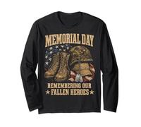 Memorial Day Remember Our Fallen Heroes Patriotic Maglia a Manica
