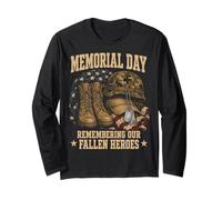 Memorial Day Remember Our Fallen Heroes Patriotic Maglia a Manica