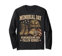 Memorial Day Remember Our Fallen Heroes Patriotic Maglia a Manica