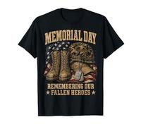 Memorial Day Remember Our Fallen Heroes Patriotic Maglietta
