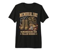 Memorial Day Remember Our Fallen Heroes Patriotic Maglietta Premium