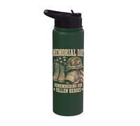 Memorial Day Remember Our Fallen Heroes Patriotic Stainless Steel Insulated Water Bottle