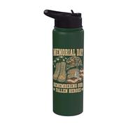 Memorial Day Remember Our Fallen Heroes Patriotic Stainless Steel Insulated Water Bottle