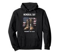 Memorial Day Remember the Fallen Felpa con Cappuccio