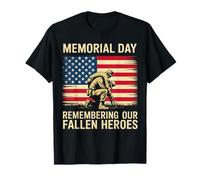 Memorial Day Remembering Our Fallen Heroes Uomini Donne Bambini Maglietta