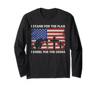 Memorial Day Veteran Stand per la bandiera inginocchiarsi per la croce Maglia a Manica