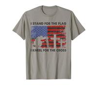 Memorial Day Veteran Stand per la bandiera inginocchiarsi per la croce Maglietta