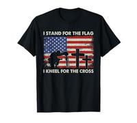 Memorial Day Veteran Stand per la bandiera inginocchiarsi per la croce Maglietta