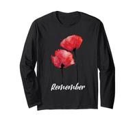 Memorial Day Vintage donna Poppy Flower Patriotic Maglia a Manica