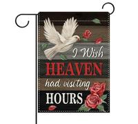 Memorial Dove Rose I Wish Heaven Had Visiting Hours Cemetery Flag Durevole Bandiere Robuste Bandiera Per Interno Portico Casa 30X45Cm