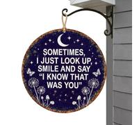 Memorial Garden Decor - Hangable Round Metal Bereavement Ornament |