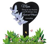 Memorial Grave Markers - Piastre impermeabili nere | Cemetery Decoration Stakes, Remembrance Graveyard Accessories For Mom, Dad, And Loved, Durevole Outdoor Stake Personal Tributes
