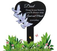 Memorial Grave Markers, Waterproof Metal Black Grave Stake Plaques, Heart Shape Graveyard Decorations, Remembrance Yard Stake for Friends, Humans, Outdoor