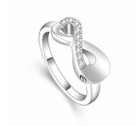 memorial jewelry Anello da donna a forma di mini anello con simbolo dell'infinito per tenere le ceneri dei propri cari, 8, Acciaio inossidabile, come da immagine