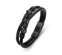 memorial jewelry Bracciale da calcio per cenere, per uomini e donne, in pelle intrecciata, per souvenir, per animali domestici, per ceneri, 20cm/7.87in, Acciaio inossidabile, Senza Gemstone
