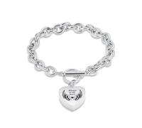 memorial jewelry Braccialetto con medaglione a forma di cuore per ceneri in acciaio inox, per ceneri, per donne e uomini, Acciaio inossidabile, Nessuna pietra preziosa