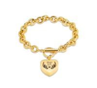 memorial jewelry Braccialetto con medaglione a forma di cuore per ceneri in acciaio inox, per ceneri, per donne e uomini, Acciaio inossidabile, Nessuna pietra preziosa