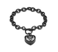 memorial jewelry Braccialetto con medaglione a forma di cuore per ceneri in acciaio inox, per ceneri, per donne e uomini, Acciaio inossidabile, Nessuna pietra preziosa