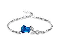 memorial jewelry Braccialetto con urna a forma di rosa per ceneri, da donna, in acciaio inox, regolabile, per ricordi di cremazione, Acciaio inossidabile, Nessuna pietra preziosa