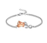 memorial jewelry Braccialetto con urna a forma di rosa per ceneri, da donna, in acciaio inox, regolabile, per ricordi di cremazione, Acciaio inossidabile, Nessuna pietra preziosa