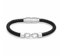 memorial jewelry Braccialetto in pelle con urna per ceneri con simbolo dell'infinito per cremazione, regalo umano per animali domestici, per uomini e donne, 20cm/7.87in, Acciaio inossidabile, Nessuna