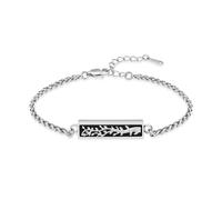 memorial jewelry Braccialetto per ceneri, per donne e uomini, albero della vita, urna a forma di cubo, regolabile, per i propri cari con porta ceneri, Acciaio inossidabile, Nessuna pietra preziosa