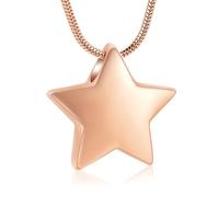 memorial jewelry Collana commemorativa con ciondolo a forma di piccola stella, urna per ceneri, kit di riempimento incluso, Metallo, Acciaio inossidabile