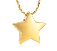 memorial jewelry Collana commemorativa con ciondolo a forma di piccola stella, urna per ceneri, kit di riempimento incluso, Metallo