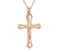 memorial jewelry Collana con ciondolo a forma di crocifisso con ciondolo a forma di croce di Gesù Cristo, urna per ceneri, per donne e uomini, ricordo delle ceneri umane, Acciaio inossidabile, Nessuna