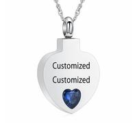 memorial jewelry Collana con ciondolo a forma di cuore in cristallo per ceneri che ricordano sempre i propri cari, Acciaio inossidabile, Nessuna pietra preziosa