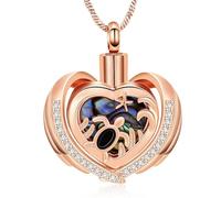 memorial jewelry Collana con ciondolo a forma di tartaruga marina e conchiglia di abalone per ceneri, da donna, per contenere le ceneri, Acciaio inossidabile, Nessuna pietra preziosa