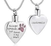 memorial jewelry Collana con medaglione intagliato in acciaio inox con scritta in lingua inglese "Your Wings were Ready,But My Heart was Not", per cani e gatti, Acciaio inossidabile, Nessuna pietra
