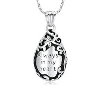 memorial jewelry Collana con urna a goccia per ceneri, per donne e uomini, in acciaio inossidabile, collana ricordo per le ceneri dei propri cari, Acciaio inossidabile, Nessuna pietra preziosa