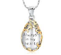 memorial jewelry Collana con urna a goccia per ceneri, per donne e uomini, in acciaio inossidabile, collana ricordo per le ceneri dei propri cari, Acciaio inossidabile, Nessuna pietra preziosa