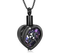 memorial jewelry Delfino Cuore Cremazione Gioielli per Ceneri Umane Pet Ceneri Cristallo Cuore Urna Collana per Ceneri per Le Donne Ceneri Ciondolo, Acciaio inossidabile, Nessuna pietra preziosa