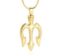 memorial jewelry Gioielli di cremazione per ciondolo a forma di cenere - Poseidon ciondolo in acciaio inox antica Grecia Amuleto collana per uomini regalo per marinaio