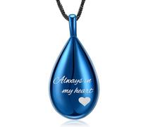 memorial jewelry Intagliato Teardrop Keepsake Cenere Collana Urna Ciondolo Cremazione Sempre nel mio cuore
