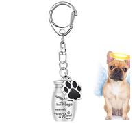Memorial Keepsake - Urna per cani, in lega di alluminio, gioiello per bottiglie di profumo con zampe di cucciolo - Anello portachiavi per gatto umano - Viaggi con simbolo riscaldante del cuore