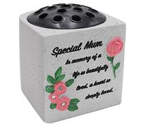 Memorial Rosa Ciotola Tomba Fiore Vaso Con Colorato 3D Fiori - Speciale Mamma