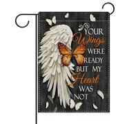 Memorial You Wing Were Ready But My Heart Was Not Butterfly Cemetery Bandiere Verticale Durevole Bandiera Da Giardino Robuste Flag Per Interno Casa Esterno 30X45Cm