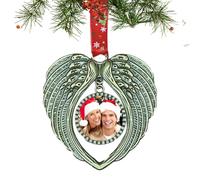 Memoriale delle d'angelo - Ornamento un pezzo Il mio cuore, è in paradiso Ornamento per albero di Natale Cornice per foto con d'angelo, ciondolo Perdita 'animale domestico amato | Finestra