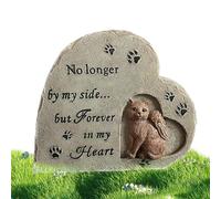 Memoriale individuale per gatti - Pietre commemorative per gatti a forma di cuore, pietra da giardino per gatti, resistenti alle intemperie, in resina, regali commemorativi per giardino, prato