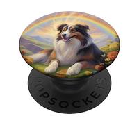 Memoriale per cani australiani dell'Australian Shepherd Rainbow Bridge PopSockets PopGrip Adesivo