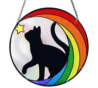 Memoriale Per Gatti, Catturatori Di Sole Per Cani Angelici E Gatti Memoriale Ornamenti Da Appendere, 16x16 Cm Antiruggine E Impermeabile Tema Di Lutto Di Simpatia Per Finestra Decorazioni Natalizie Ri