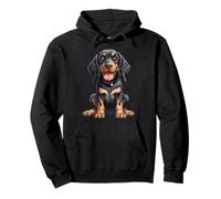 Memoriale per l'allevatore di Cuccioli di Cane Coonhound Nero e Marrone Chiaro Felpa con Cappuccio